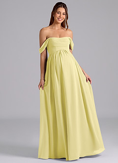 Azazie Saige Maternity Bridesmaid Dresses A-Line Pleated Chiffon Floor-Length Dress image4