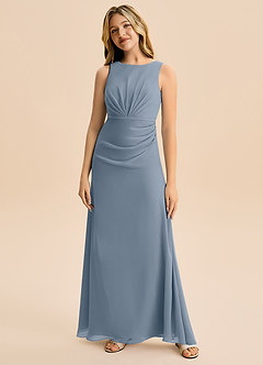 Azazie Floris Junior Twilight A-Line Pleated Chiffon Dress image4