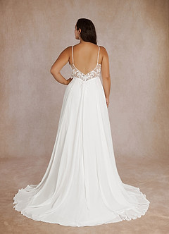 Azazie Nova Wedding Dresses Diamond White A-Line Sequins Chiffon Dress image16