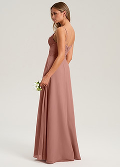 Azazie Terese Bridesmaid Dresses Cedar Rose A-Line Pleated Chiffon Dress image5