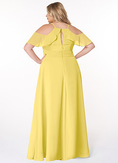 Azazie Dakota At-home Try On Dresses Dusty Sage A-Line V-Neck Pleated Chiffon Dress image7