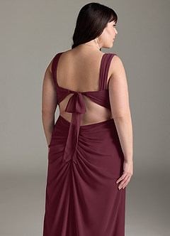 Azazie Jesaphine Bridesmaid Dresses Cabernet Sheath Bow Chiffon Dress image14