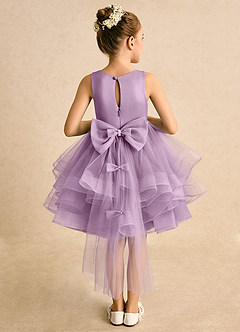 Azazie Tinie Blumenmädchenkleider Ballkleid Schleifen Tüll Kleid Blauregen image1