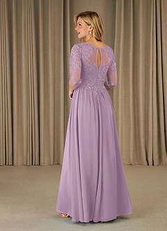 Azazie Mirielle Mother of the Bride Dresses Wisteria A-Line Scoop Lace Chiffon Dress image4
