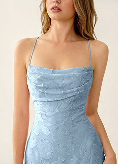 Natasha Sky Blue Jacquard Corset Mermaid Prom Dress image6