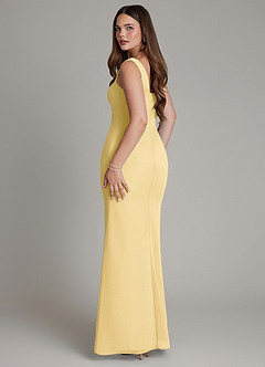 Azazie Hadley Bridesmaid Dresses Butter Mermaid Pleated Chiffon Dress image5