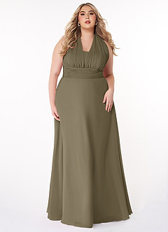 Azazie Fifi Jurken voor bruidsmeisjes Converteerbaar Jurk van Chiffon met A-Lijn Strapless Wilgengroen image12