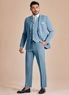 front James Light Blue Structured Stretch 3-piece suit