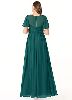 Azazie Verna Maternity Bridesmaid Dresses A-Line V-Neck Ruched Chiffon Floor-Length Dress image2