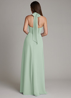 Azazie Myra Robes de demoiselle d'honneur Robe Trapèze en Mousseline de soie Col Haut Agave image2