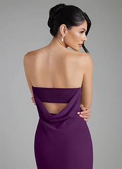 Azazie Annalise Bridesmaid Dresses Grape Mermaid Chiffon Dress image8