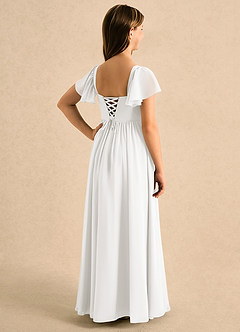 Azazie Patsy Girls Formal Flower Girl Dresses Ivory A-Line Sweetheart Neckline Chiffon Dress image6
