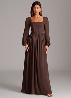Azazie Maree Bridesmaid Dresses Ganache A-Line Corset Chiffon Dress image5