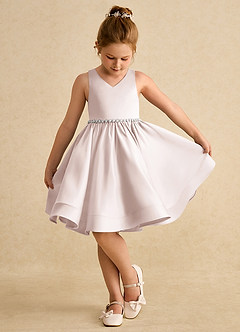 Azazie Julietta Flower Girl Dresses Rose Petal Ball-Gown Convertible Tulle Dress image4