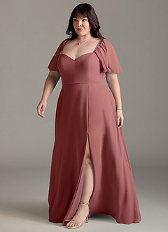 Azazie Chloe Bridesmaid Dresses Amethyst A-Line Sweetheart Neckline Chiffon Dress image11