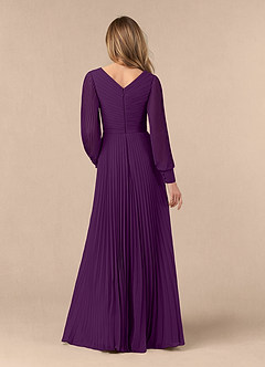 Azazie Zina Mother of the Bride Dresses Grape A-Line Pleated Chiffon Dress image4