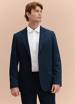 front William Navy Blue Comfort Blend  Suit Jacket