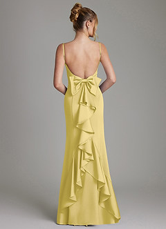 Azazie Zherra Bridesmaid Dresses Canary Mermaid Bow Stretch Satin Dress image5