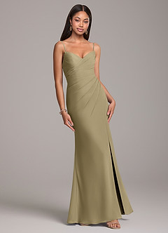 Azazie Yola Final Sale Moss Green Mermaid Strapless Chiffon Convertible Dress image5