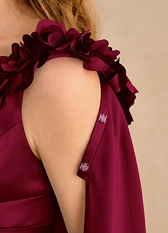 Azazie Rosita Girls Formal Flower Girl Klänningar Klä A-Line i Stretch Satin Plisserad image6