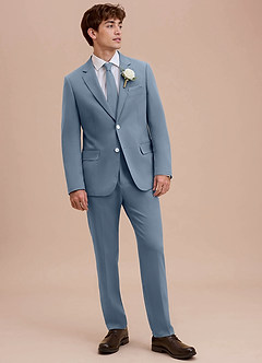 front Ethan Dusty Blue Refined Weave Suit
