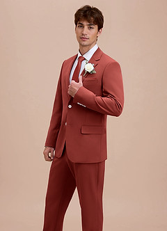 front Ethan Burgundy Refined Weave Performance Suit Jacket