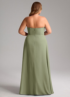 Azazie Wren Bridesmaid Dresses Pistachio A-Line Side Slit Chiffon Convertible Dress image15