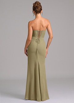 Azazie Sorrel Vestidos de madrinha de casamento Vestido Musgo Verde de Chiffon de sereia com Espartilho image2