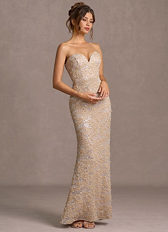 Daphne Champagne Sequins Maxi Dress image4