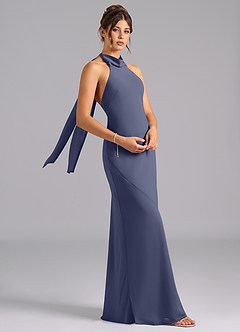 Azazie Velli Bridesmaid Dresses Stormy Mermaid Bow Chiffon Dress image3