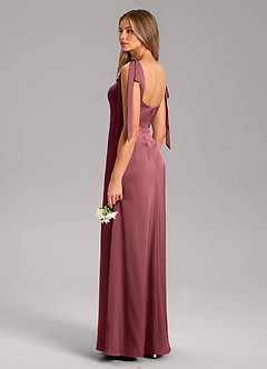 Azazie Frostine Brautjungfernkleider A-Linie Schleifen Stretch-Satin Kleid Merlot image6
