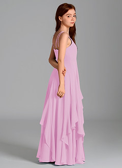 Azazie Karan Junior Vestido de Rosa Caramelo de Gasa de Corte en A image6