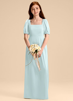Azazie Briar Junior Robe Trapèze en Satin extensible Arc Verre De Mer image1