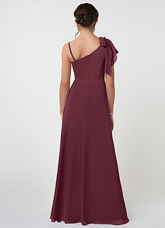 Azazie Aidy Junior Robe Trapèze en Mousseline de soie Arc Cabernet image2