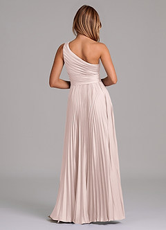 Azazie Lyrica Bridesmaid Dresses Blushing Pink A-Line One Shoulder Stretch Satin Dress image8