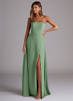 Azazie Wren Bridesmaid Dresses Matcha A-Line Side Slit Chiffon Convertible Dress image1