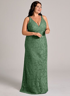 Azazie Tianna Robes de demoiselle d'honneur Robe Fourreau en Blumen-Burnout Dentelle Eucalyptus image11