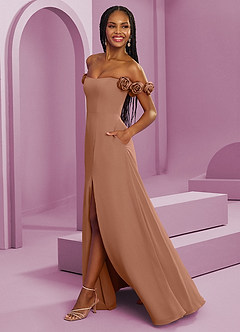 Barbie ♥ Azazie Bridesmaid Dresses Bronzer A-Line Off the Shoulder Chiffon Convertible Dress image6