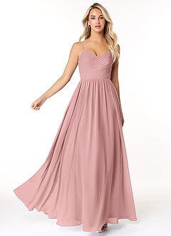 Azazie Lisbon Bridesmaid Dresses Dusty Rose A-Line Sweetheart Neckline Chiffon Dress image3