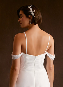 Azazie Zadie Wedding Dresses A-Line Off the Shoulder Chiffon Floor-Length Dress image7