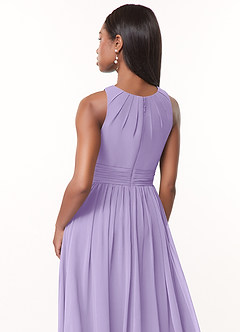 Azazie Harper Brautjungfernkleider A-Linie Plissee Chiffon Kleid Flieder image4