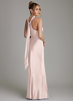 Azazie Reign Bridesmaid Dresses Blushing Pink Mermaid Pleated Stretch Satin Dress image7