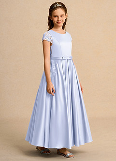 Azazie Bunny Junior Formal Robe Demoiselle D'honneur Fillette Robe Princesse en Dentelle Lavande image5