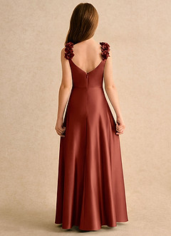 Azazie Rosita Girls Formal Flower Girl Klänningar Klä A-Line i Stretch Satin Plisserad image5