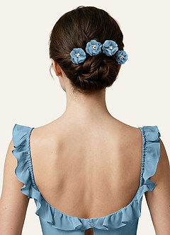 front Four-Piece Matching Color Chiffon Hair Clip Set
