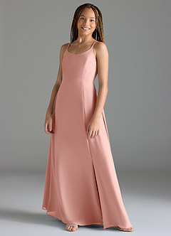 Azazie Moira Junior Rosette A-Line with Pockets Chiffon Dress image3