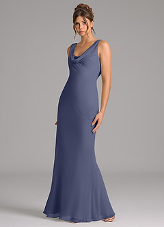 Azazie Rylina Bridesmaid Dresses Stormy Mermaid Pleated Chiffon Dress image4
