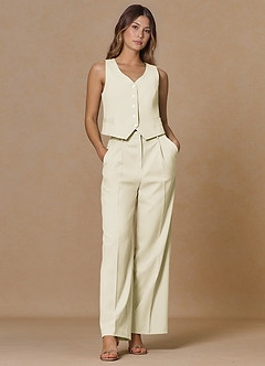 front Rowan Ivory Refined Weave Performance vest