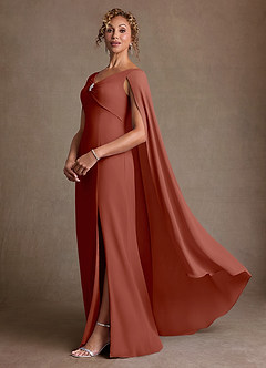 Azazie Boudica Klänningar till brudens mor Klä A-Line i Chiffong Plisserad Kastanjebrunt image2