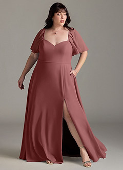Azazie Chloe Bridesmaid Dresses Amethyst A-Line Sweetheart Neckline Chiffon Dress image9